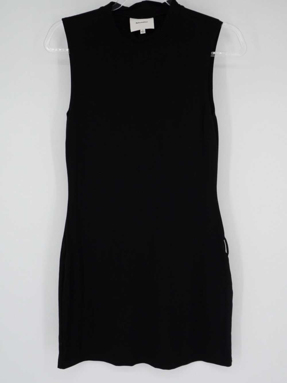 Reformation Jemma Knit Dress Small Black mock‎ neck Mini Dress NO BELT